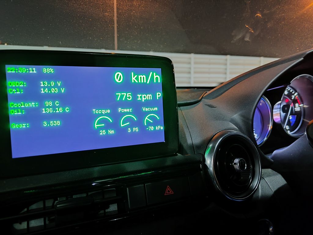 OBD-II +車載PCで作ってみた追加メーター